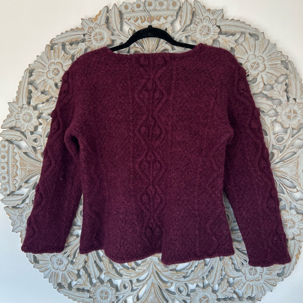 World Folk Art Knit Sweater – Burgundy – Small/Medium - Picture 3 of 5